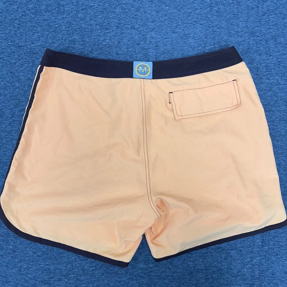 Mooloolaba Women Swim Trunks‎ Board Shorts Drawstring Peach Brown Beach Trim L